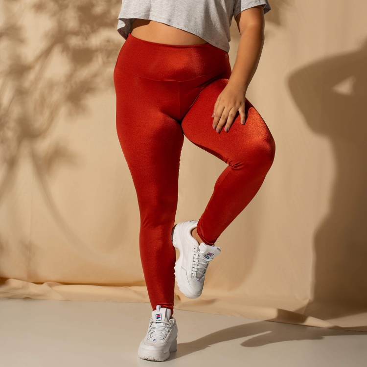 Calça legging vermelho liquor essential glam - Lett Sports